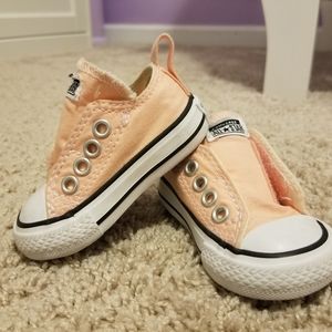 Baby Girl Peach Converse Sneakers